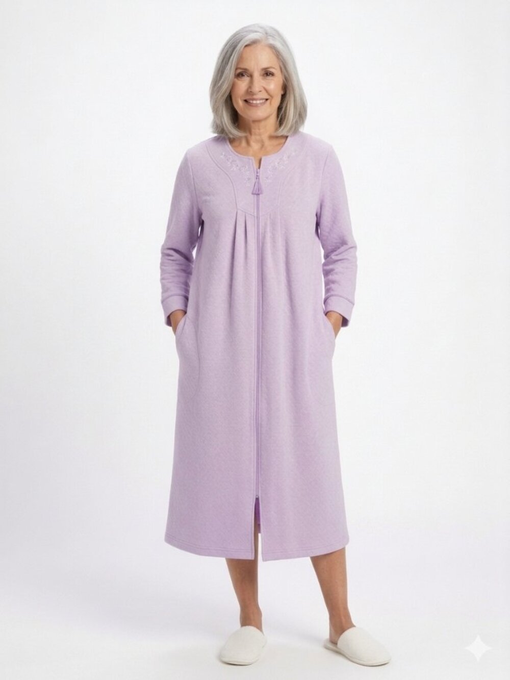 Secret Treasures Sleepwear Purple Lavender Zippered Housecoat Size 2X